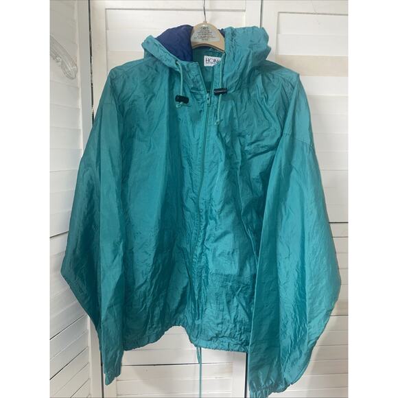 Honors Other - Vintage Honors Windbreaker Men’s Size XL Green Navy Hood 90’s Zip Front